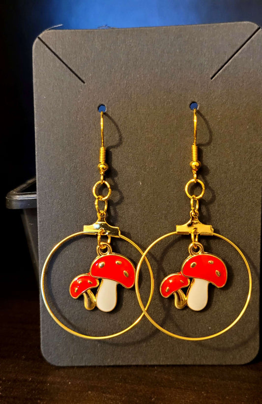 Cottage Core Mushroom Earrings