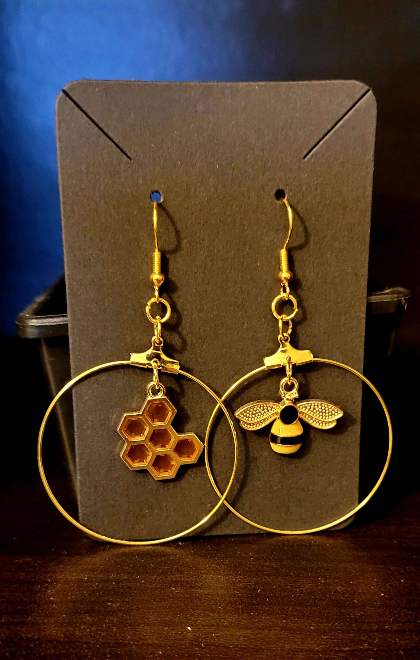 Bee and Honeycomb Earrings