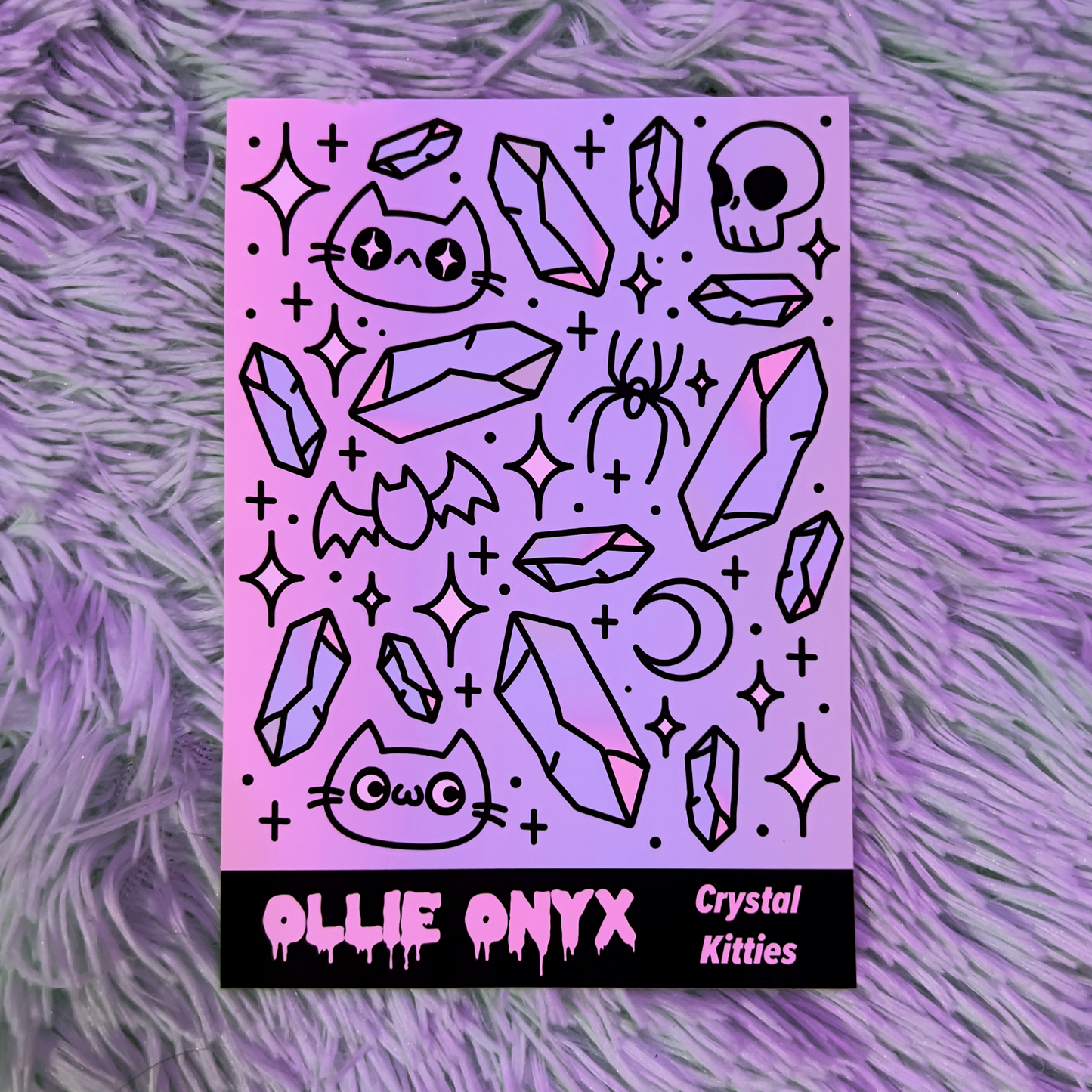 Ollie Onyx Waterproof Sticker Sheets - Witchy Kitties, Crystal Kitties, Summer Shibas