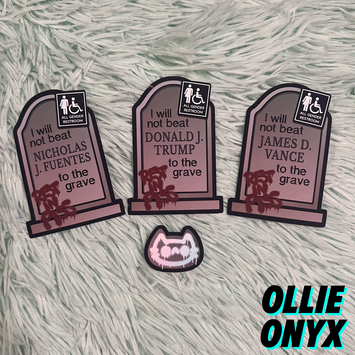 "Won't Beat Them to the Grave" Sticker - Ollie Onyx