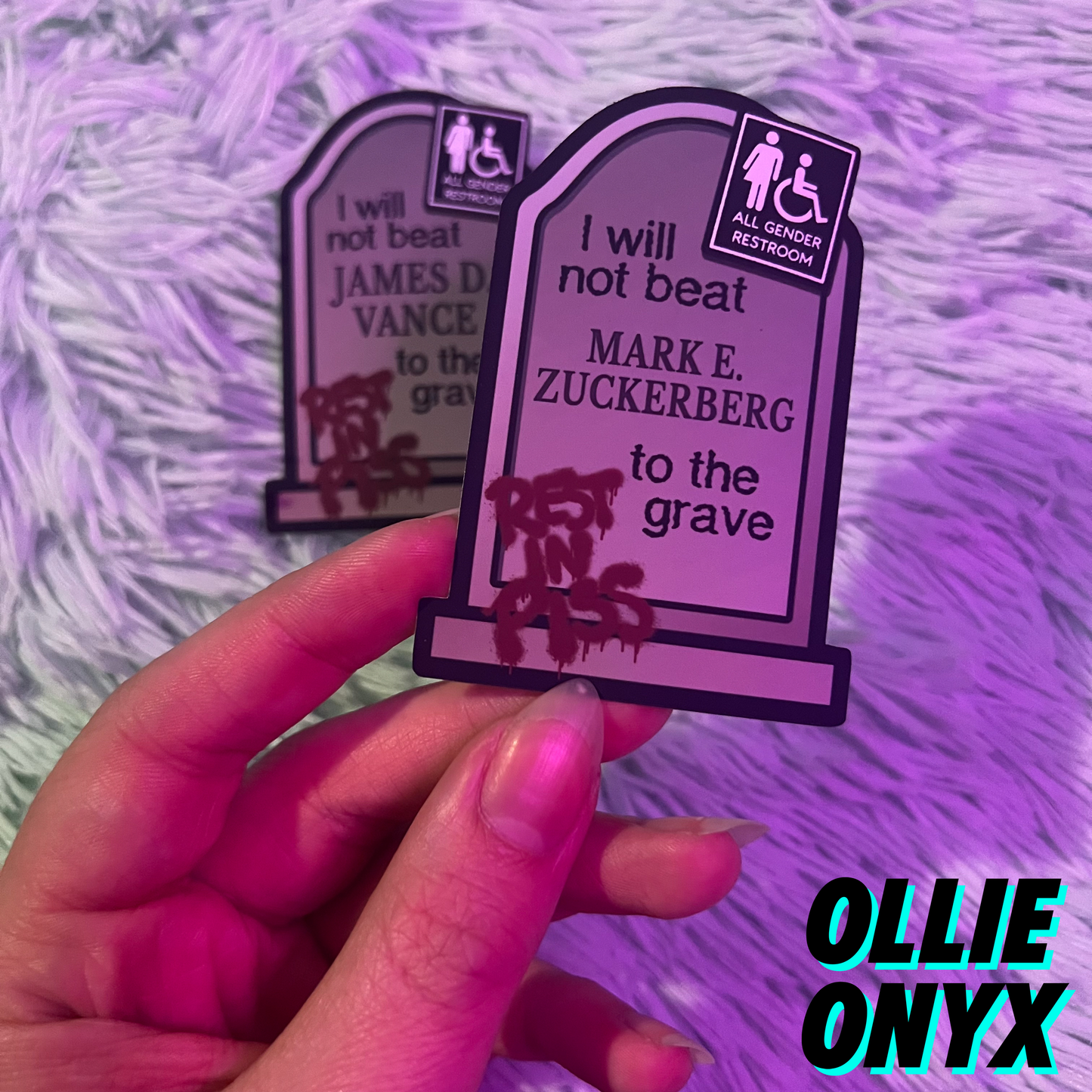 "Won't Beat Them to the Grave" Sticker - Ollie Onyx