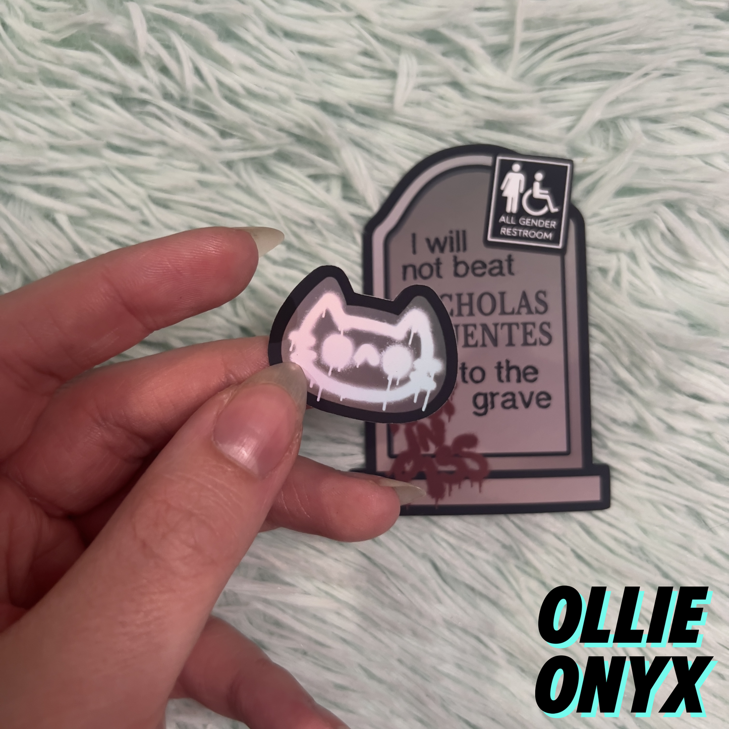 "Won't Beat Them to the Grave" Sticker - Ollie Onyx