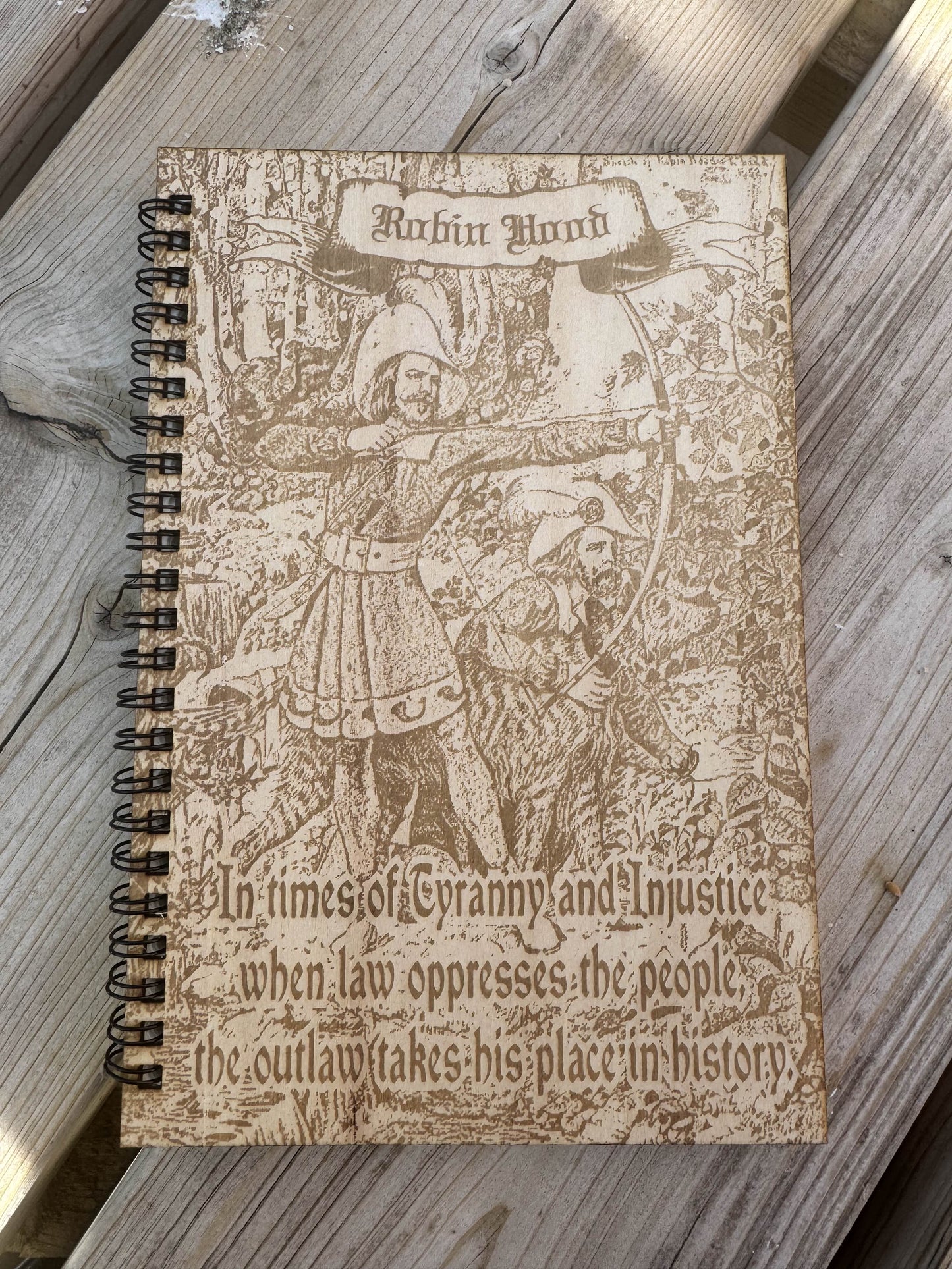 Robin Hood Anti-tyranny Wooden Notbeook