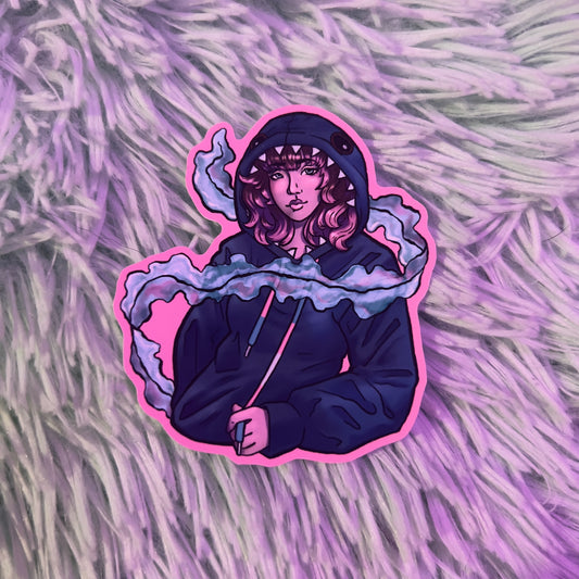 Shark Cutie Sticker - Subtle Transgender Pride Waterproof Sticker