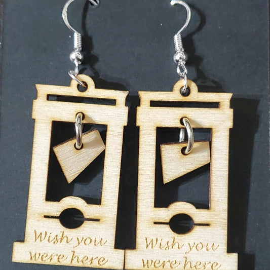 "Wish you were here" Guillotine Earrings