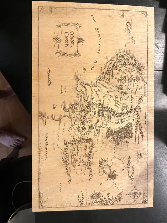 fantasy map wall engraving