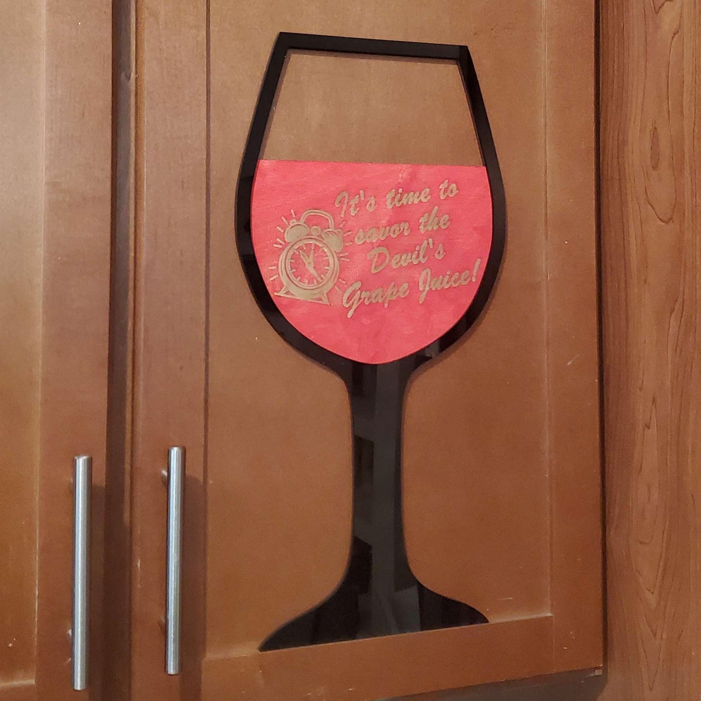 'It's Time to Savor the Devil's Grape Juice' Wine wall Decoration