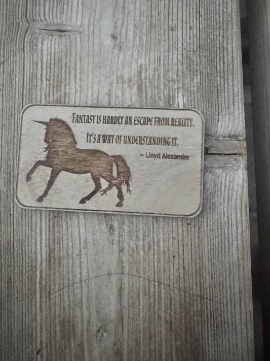 Fantasy Lloyd Alexander Quote Wooden Fridge Magnet