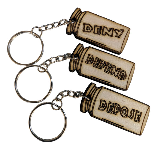 Set of 3 Message Casing Keychains