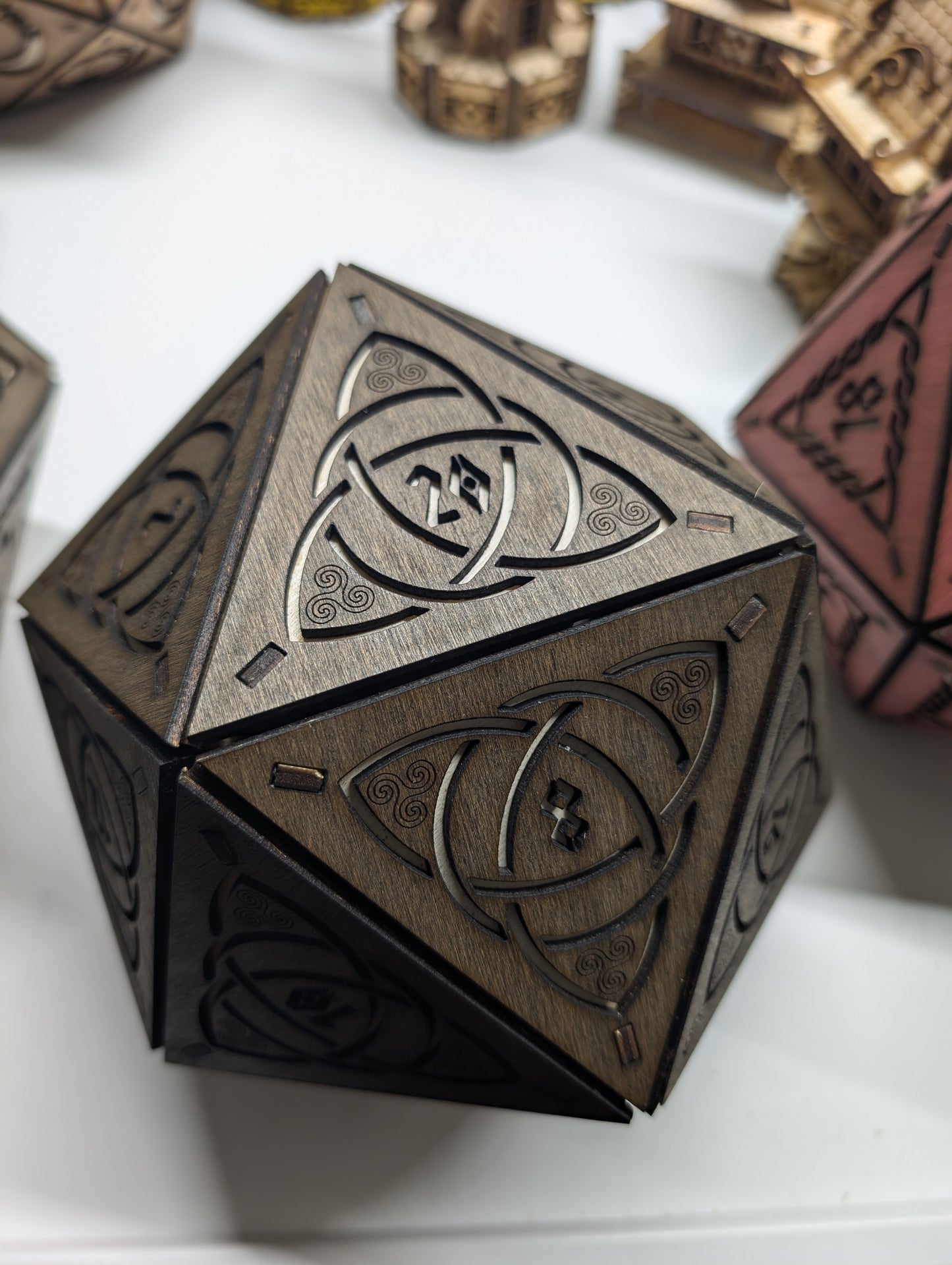 Huge Wooden D20 Dice Case