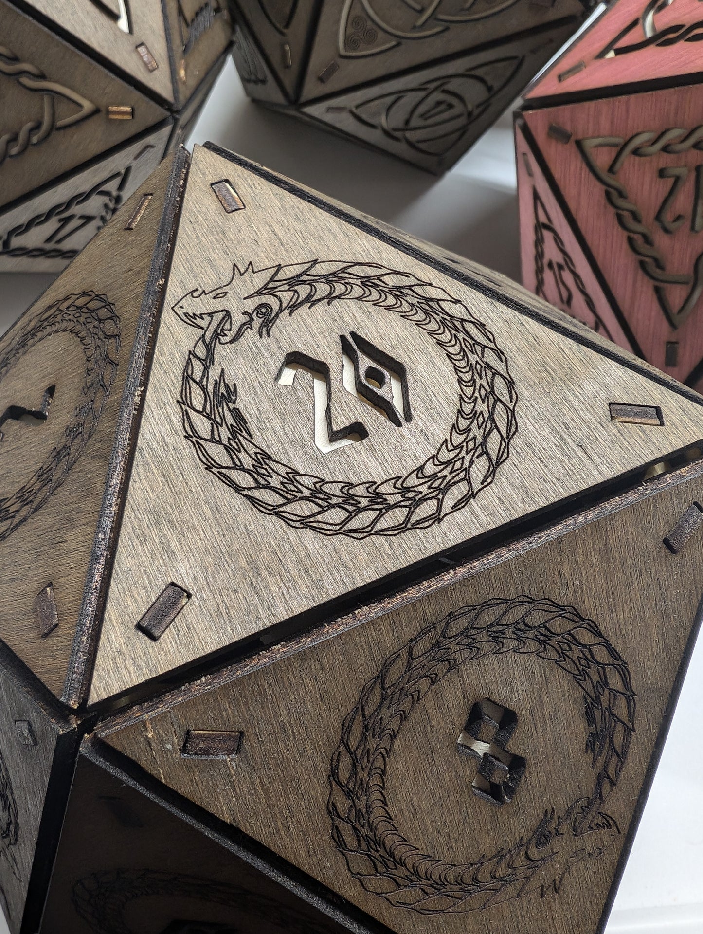 Huge Wooden D20 Dice Case