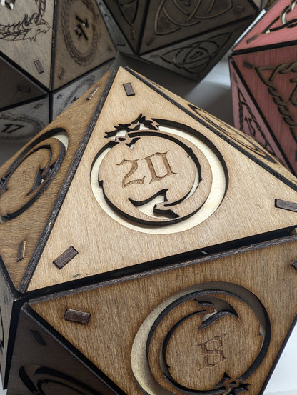 Huge Wooden D20 Dice Case