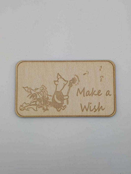 Make a Wish Wooden Fridge Magnet