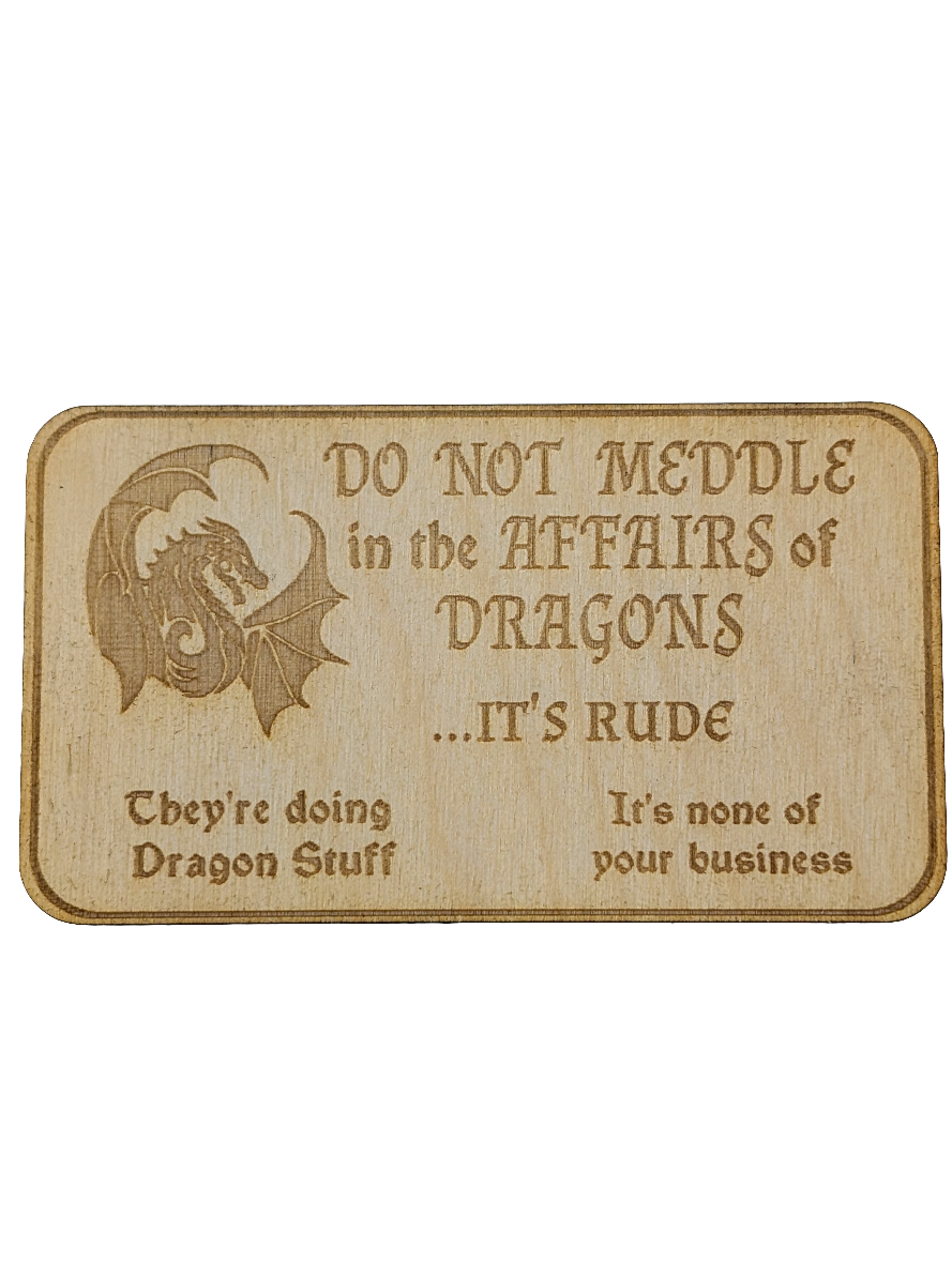 Dragon Quote Wooden Fridge Magnet