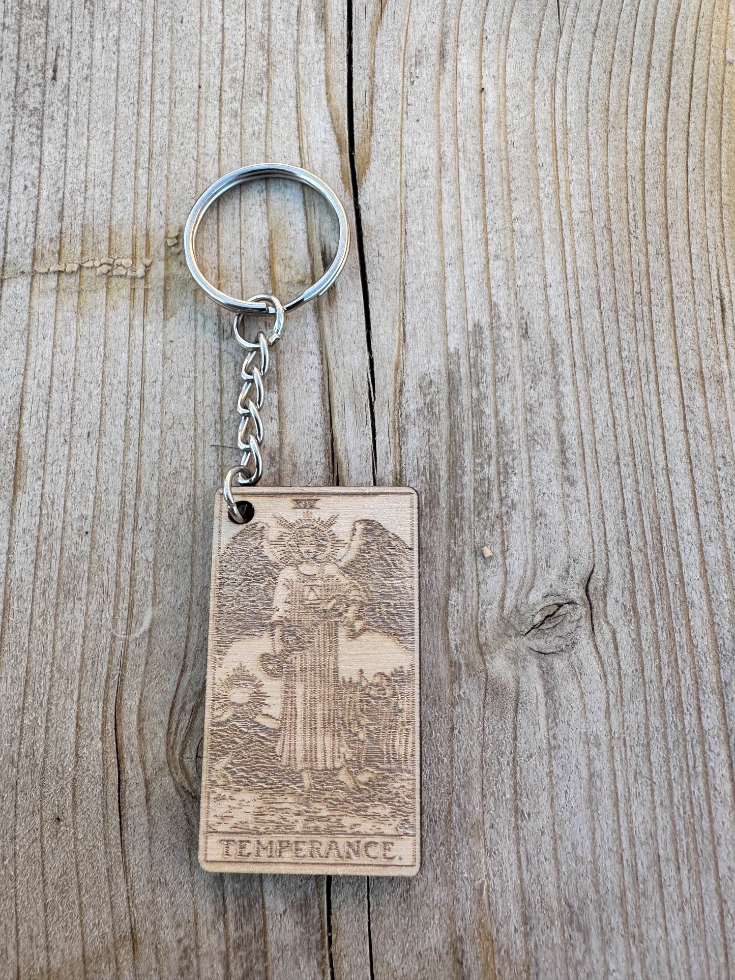 Rider–Waite Tarot Card Wooden Keychain