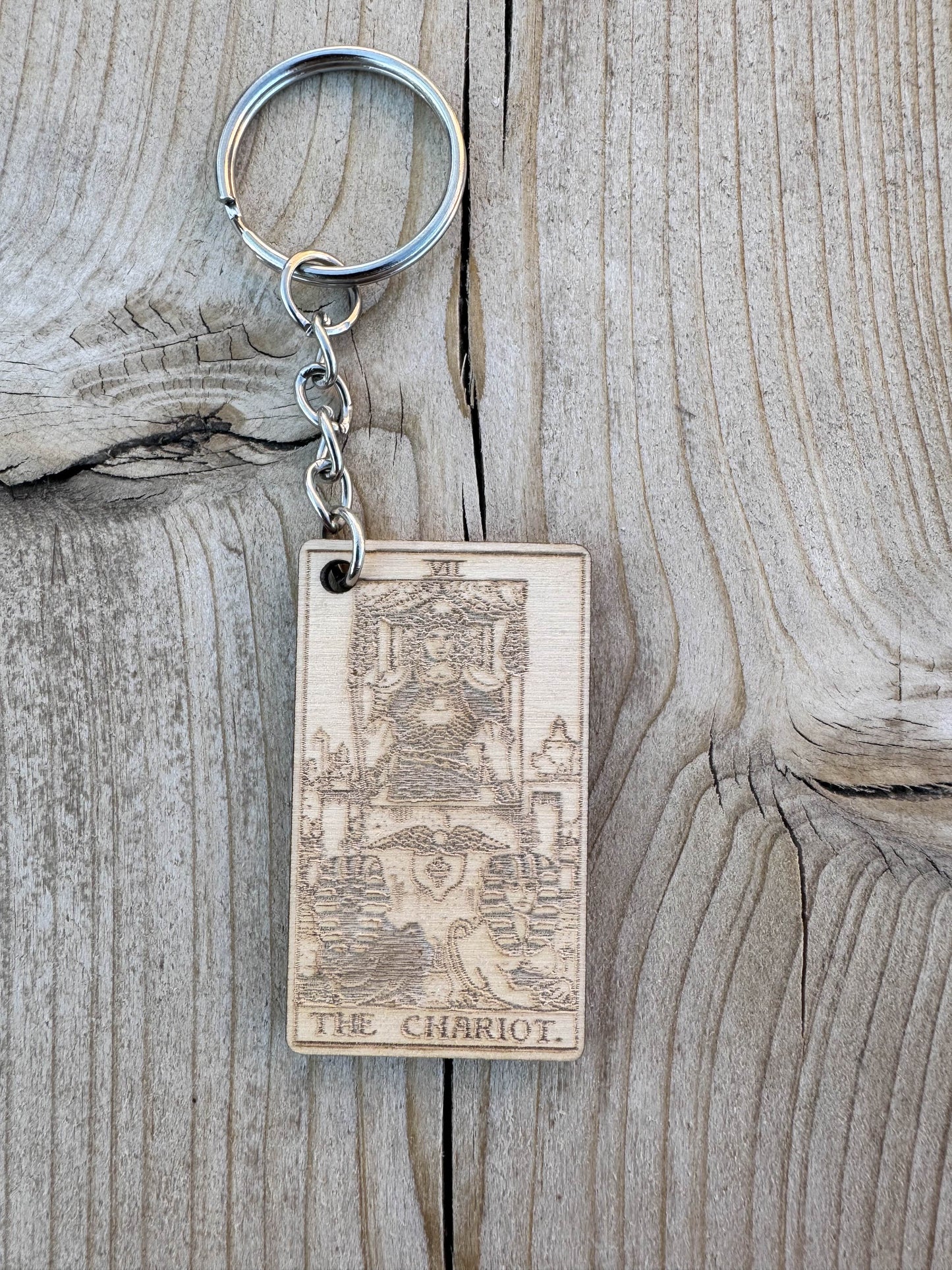 Rider–Waite Tarot Card Wooden Keychain