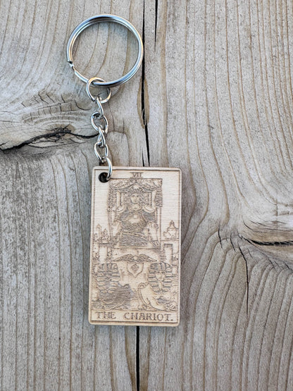 Rider–Waite Tarot Card Wooden Keychain