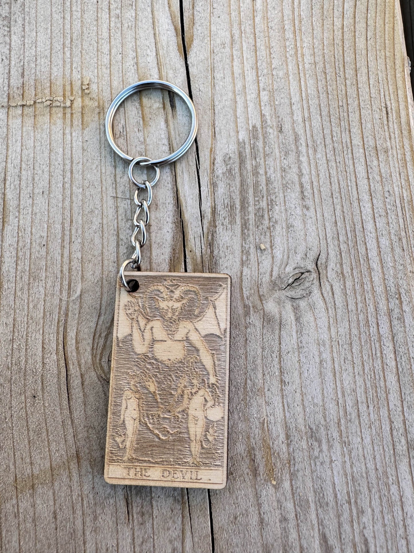 Rider–Waite Tarot Card Wooden Keychain