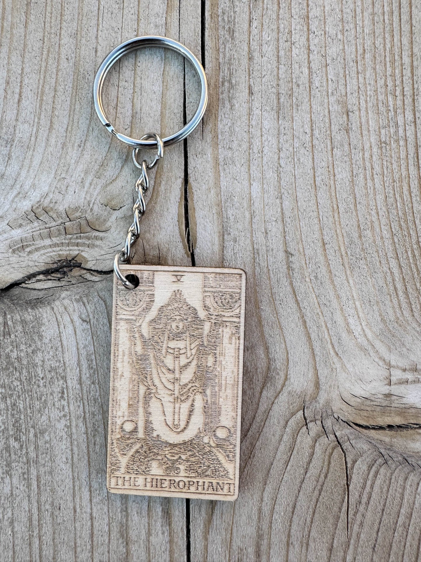 Rider–Waite Tarot Card Wooden Keychain