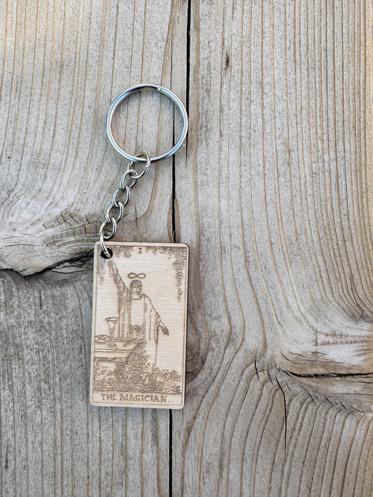 Rider–Waite Tarot Card Wooden Keychain
